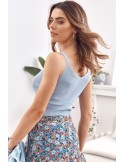 Kurze Strickbluse mit Trägern, blau MP32858 – Online-Shop – Boutique